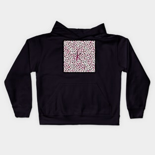 Letter K Monogram & Pink Leopard Print Kids Hoodie